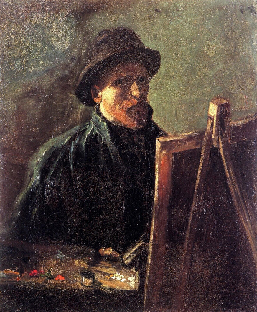 Self-Portrait with Dark Felt Hat at the Easel, Vincent Van Gogh